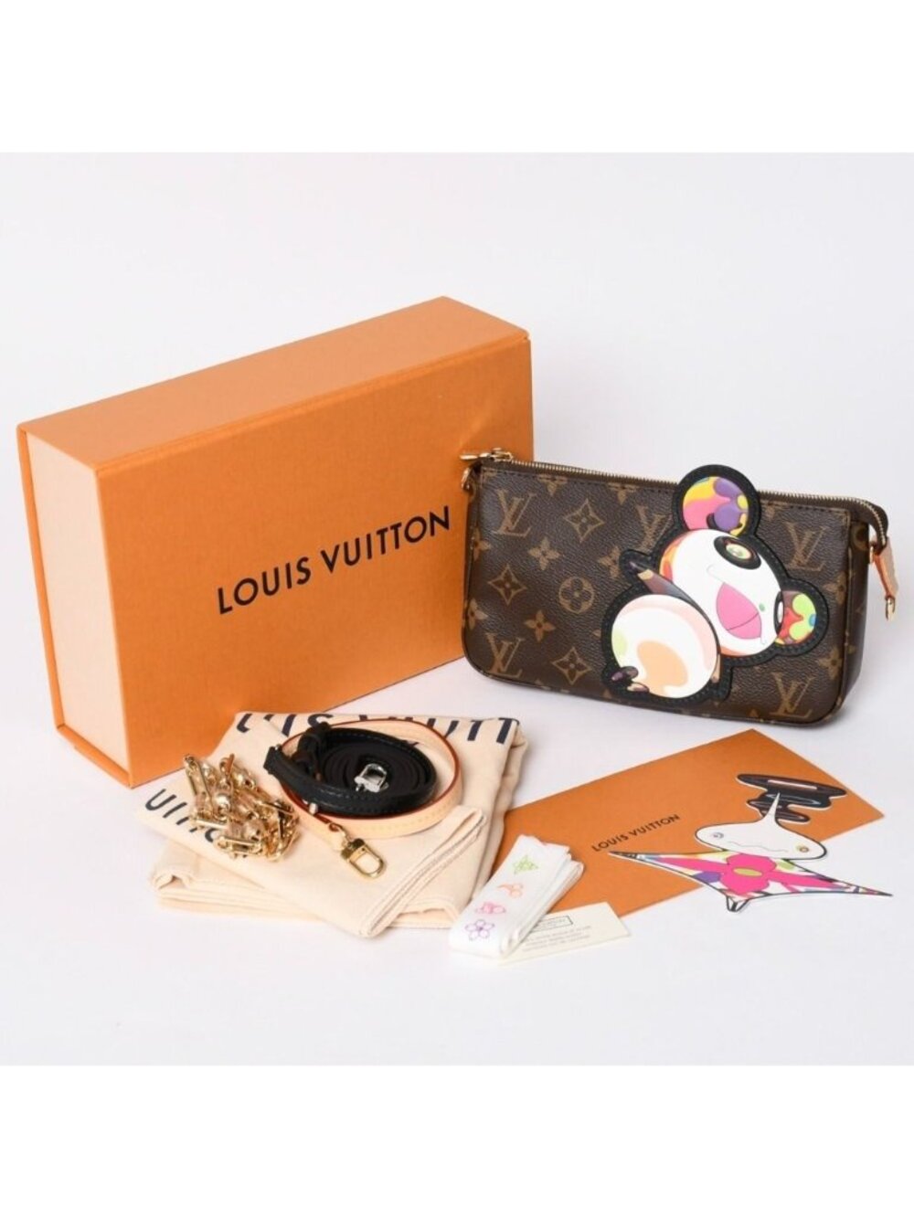 Louis Vuitton LV Takashi Murakami Monogram Panda Pochette Accessoires Pouch